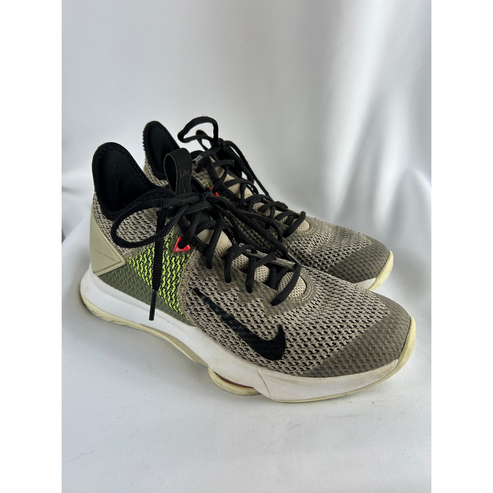 Nike Basketball Sneakers LeBron Witness 4 Athletic shoes Tan Lime Green Black 7Y
